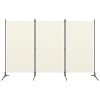 3-Panel Room Divider Cream White 102.4"x70.9" - White