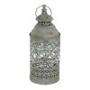 DecMode 2 Holder Black Metal Decorative Candle Lantern with Intricate Scroll Work, Set of 2 - DecMode