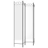 4-Panel Room Divider White 63"x78.7" Fabric - White