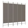 5-Panel Room Divider Anthracite 78.7"x78.7" Fabric - Anthracite