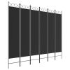 6-Panel Room Divider Black 94.5"x78.7" Fabric - Black