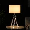 26.25" In Mid Century Birgit Led Acrylic Tapered Legs Silver Metal Table Lamp - as Pic