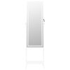 Mirror Jewellery Cabinet with LED Lights Free Standing White - White