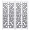 4-Panel Room Divider Gray 55.1"x65" Solid Wood - Grey