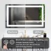 Frameless Rectangular LED Light Bathroom Vanity Mirror - 40*24