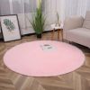 1pc, Plush PV Velvet Area Rug, 62.99", American Style Round Rug, Floor Deocr - Beige White - 62.99inch