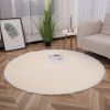 1pc, Plush PV Velvet Area Rug, 62.99", American Style Round Rug, Floor Deocr - Beige White - 62.99inch