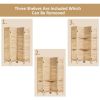 4 Panel Freestanding Folding Hinged Room Divider - brown