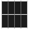 4-Panel Room Divider Black 78.7"x86.6" Fabric - Black