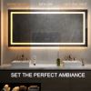 55 in. W x 30 in. H LED Large Rectangular Frameless Anti-Fog Bathroom Mirror Front & Backlit - as Pic