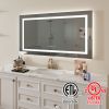 55 in. W x 30 in. H LED Large Rectangular Frameless Anti-Fog Bathroom Mirror Front & Backlit - as Pic