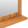 Wall Mirror with Shelf 23.6"x4.7"x15.7" Solid Teak Wood - Brown