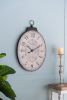 18" x 29" Antique White Oval Wall Clock, Traditional Vintage Home Decor Clock - as Pic