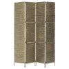 4-Panel Room Divider Brown 60.6"x63" Water Hyacinth - Brown