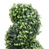 Artificial Boxwood Spiral Plant with Pot Green 39.4" - Green