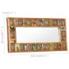 Mirror with Buddha Cladding 43.3"x19.7" Solid Reclaimed Wood - Brown