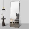 Aluminum Floor Mirror Full Length Mirrors Leaning Rounded Corner Rimless Standing Large Mirror Bedroom,Shop,Office,Hotel 5MM Silver Mirror - as Pic