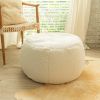 Jaxx Ellis Ottoman Shearling Faux-Lamb Plush Pouf for Modern Interior Design, Large, Cloud - Cloud - Faux-Sheep