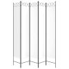 5-Panel Room Divider White 78.7"x86.6" Fabric - White