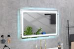 48 x 36 Inch LED Mirror Bathroom Vanity Mirrors with Lights;  Wall Mounted Anti-Fog Memory Large Dimmable Front Light Makeup Mirror - White