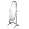 Traditional Queen Anna Style Wood Floor Cheval Mirror, Silver Finish - as Pic