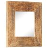 Hand-Carved Mirror 19.7"x19.7"x4.3" Solid Mango Wood - Brown