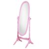 Traditional Queen Anna Style Wood Floor Cheval Mirror, Pink Finish - as Pic