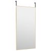 Door Mirror Gold 19.7"x39.4" Glass and Aluminum - Gold