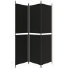 3-Panel Room Divider Black 59.1"x78.7" Fabric - Black