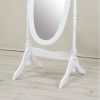 Traditional Queen Anna Style Floor Cheval Mirror - White