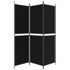 3-Panel Room Divider Black 59.1"x70.9" Fabric - Black