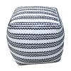 Lani Handcrafted Fabric Pouf, Natural with Black - as Pic