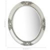 Wall Mirror Baroque Style 19.7"x23.6" Silver - Silver