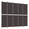 5-Panel Room Divider Brown 98.4"x86.6" Fabric - Brown