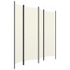 4-Panel Room Divider Cream White 78.7"x70.9" - White