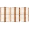 6-Panel Room Divider Cream White 165.4"x70.9" - Cream