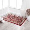 Stylish Classic Pattern Design Traditional Floral Filigree Bordered Area Rug - Red|Ivory - 2' X 3'