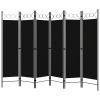 6-Panel Room Divider Black 94.5"x70.9" - Black