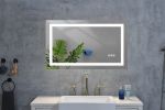 LED Bathroom Mirror 40 "x 20" with Front and Backlight, Large Dimmable Wall Mirrors with Anti-Fog, Memory, 3 Colors, LED Vanity Mirror - as Pic