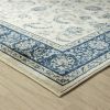 Stylish Classic Pattern Design Traditional Floral Filigree Bordered Area Rug - Beige|Ivory|Blue - 9'-6" X 12'-9"