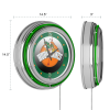 University of Miami Chrome Double Rung Neon Clock - Honeycomb - University of Miami