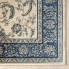 Stylish Classic Pattern Design Traditional Floral Filigree Bordered Area Rug - Beige|Ivory|Blue - 7'9" X 9'9"