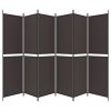 6-Panel Room Divider Brown 118.1"x78.7" Fabric - Brown