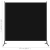 1-Panel Room Divider Black 68.9"x70.9" - Black