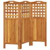 3-Panel Room Divider 47.8"x0.8"x45.3" Solid Wood Acacia - Brown