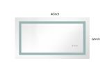 LED Bathroom Mirror 40 "x 22" with Front and Backlight, Large Dimmable Wall Mirrors with Anti-Fog, Memory, 3 Colors, LED Vanity Mirror - as Pic