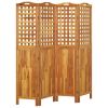 4-Panel Room Divider 63.8"x0.8"x70.9" Solid Wood Acacia - Brown