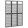 3-Panel Room Divider/Trellis Solid Fir Wood Black 47.6"x70.9" - Black