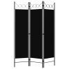 3-Panel Room Divider Black 47.2"x70.9" - Black