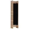 Folding 6-Panel Room Divider 94.5" Bamboo and Canvas - Black